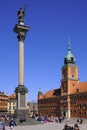 Warsaw, Poland - Historic quarter of Warsaw old town - Royal Castle Square, Royal Palace and Sigismund's Column III Waza monument Royalty Free Stock Photo