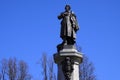 Warsaw, Poland - Historic quarter of Warsaw old town - witer and poet Adam Mickiewicz monument at Krakowskie Przedmiescie street