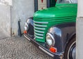 WARSAW, POLAND - JANUARY 04, 2016 Classic Chevrolet Pickup truck in Podwale 25 street in Warsaw Old Town loaded with a lot beer Royalty Free Stock Photo