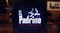 Sign IL Padrino Ristorante. Company signboard IL Padrino Ristorante. Royalty Free Stock Photo