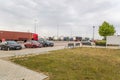 Warsaw, Poland- July 1, 2023: Cars and trucks parked at service station
