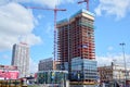 Construction of the Widok Towers office building.
