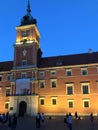 Warsaw, Poland July 2019 - The Royal Castle at night