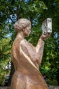 Warsaw, Poland - July 3, 2019: Monument to Maria Sklodowska Curie - Polish and French scientist-experimenter physicist Royalty Free Stock Photo