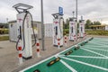 Warsaw, Poland- July 1, 2023: Multiple electric car chargers IONITY DC HPC charging station