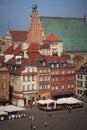 WARSAW, POLAND, July 1, 2016: People walk in Castle Square in Warsaw in Old Town Royalty Free Stock Photo