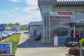 Warsaw, Poland - July 27, 2020: Toyota brand logo on the sign