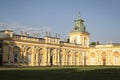 Warsaw, Poland - June 10, 2021: An ancient castle and a beautiful, well-tended garden all around