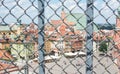 WARSAW, POLAND - JUNE 16: Castle Square view through iron fence Royalty Free Stock Photo