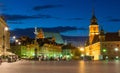 WARSAW, POLAND - JUNE 16: Castle Square in Warsaw Poland, nigh v Royalty Free Stock Photo