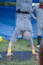 Clown during outdoor performance on Kids Day