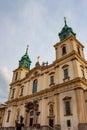 WARSAW, POLAND - JUNE 12, 2012: Facade of Holy Cross Church in Warsaw Royalty Free Stock Photo
