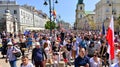 Warsaw, Poland. 4 June 2023. Hundreds of thousands march in anti-government protest to show support for democracy.