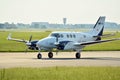 Plane Beechcraft C90GTI King Air - SP-MHK is preparing to take off.