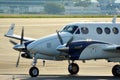 Plane Beechcraft C90GTI King Air - SP-MHK is preparing to take off.