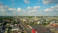 WARSAW, POLAND - JUNE 19, 2017. Scenic aerial shot of LOT commercial airliner taking off and leaving Chopin Royalty Free Stock Photo