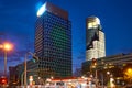 Warsaw, Poland - March 28, 2016: Grzybowska 78 street, Office building Prime Corporate Center, Raiffeisen Polbank