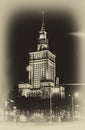 Warsaw, Poland - March 28, 2016: The Palace of Culture and Science. Polish: Palac Kultury i Nauki, also abbreviated PKiN