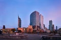 Warsaw, Poland - March 24, 2023 - Panorama of the central part of the city. Skyscrapers of Warsaw