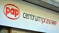 Sign PAP Centrum Prasowe. Company signboard PAP Centrum Prasowe.