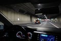 Driving a car in Ursynow Tunnel