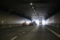 Driving a car in Ursynow Tunnel