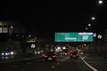 Information board on S2 expressway - night photograph