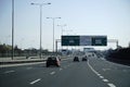 Information board on S2 expressway - view from driver\'s perspective