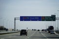 Information board on S2 expressway - view from driver\'s perspective