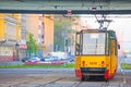 Trams - popular transport in Warsaw, Poland on May 15, 2016