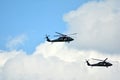 Blackhawk flying over Wisla River