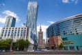 WARSAW, POLAND - MAY 07, 2016: Building Palace of Culture and Science among the modern buildings of the city. Royalty Free Stock Photo