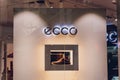 WARSAW. POLAND - MAY 21, 2023: Ecco brand retail shop logo signboard on the storefront in the shopping mall