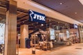 WARSAW. POLAND - MAY 21, 2023: JYSK brand retail shop logo signboard on the storefront in the shopping mall