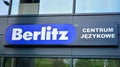 Sign Berlitz. Company signboard Berlitz.