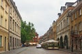 WARSAW, POLAND - MAY 12, 2012: View of the historic buildings in old part Rynek Nowego Miasta of Warsaw