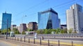 View of the modern office building in Srodmiescie district.