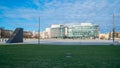 Warsaw, Poland - 03.01.2019: Metropolitan office building downtown Warsaw by Pilsudskiego Square in city center