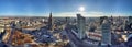 WARSAW, POLAND - NOVEMBER 20, 2018: Beautiful panoramic aerial drone view to the center of Warsaw City and Palace of Culture and Royalty Free Stock Photo