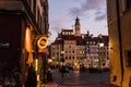WARSAW, POLAND - November, 2017: Warsaw`s historic Old Town is the only restored city inscribed onto UNESCO`s World Heritage lis