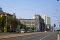 Warsaw, Poland - Panoramic view of the Warsaw city center with urban traffic at the Aleje Jerozolimskie Avenue Royalty Free Stock Photo