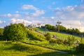 Warsaw, Poland - Panoramic view of the Szczesliwicka Hill - artificial hill serving as a ski slope - in Szczesliwicki Park - one