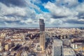 Warsaw / Poland - 03.16.2017: Panoramic view on the tall skyscraper.