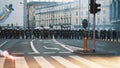 Warsaw, Poland 11.11.2020 - Police guarding the streets on 102nd annyversary of polish independence day