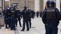 Warsaw, Poland 04.15.2020 - Protest of Enterpreneurs, Many police officers on the streets due to protests in Warsaw with