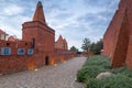 Warsaw, Poland - September 5, 2018: Architecture of the barbican of Warsaw, ancient city walls, Poland. Warsaw is the capital and Royalty Free Stock Photo