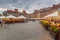 Warsaw, Poland - September 5, 2018: Architecture of the old town in Warsaw city at sunset, Poland. Warsaw is the capital and Royalty Free Stock Photo