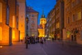Warsaw, Poland - September 5, 2018: Architecture of the old town in Warsaw city at dusk, Poland. Warsaw is the capital and largest