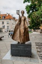 Warsaw,Poland-September 20,2021. Bronze sculpture of Maria Sklodowska Curie,Polish French physicist and chemist,first woman to win