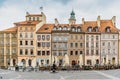 Warsaw,Poland-September 20,2021.Colorful Renaissance and Baroque merchants houses on Old Town Market Square,UNESCO world heritage Royalty Free Stock Photo